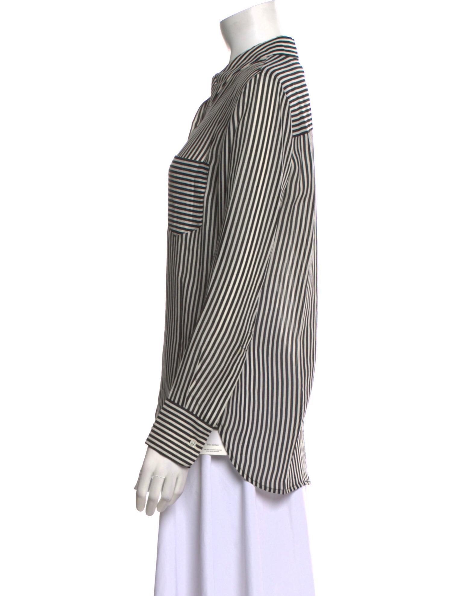 A.L.C. Silk Striped Button-Up Top