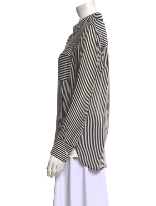 A.L.C. Silk Striped Button-Up Top
