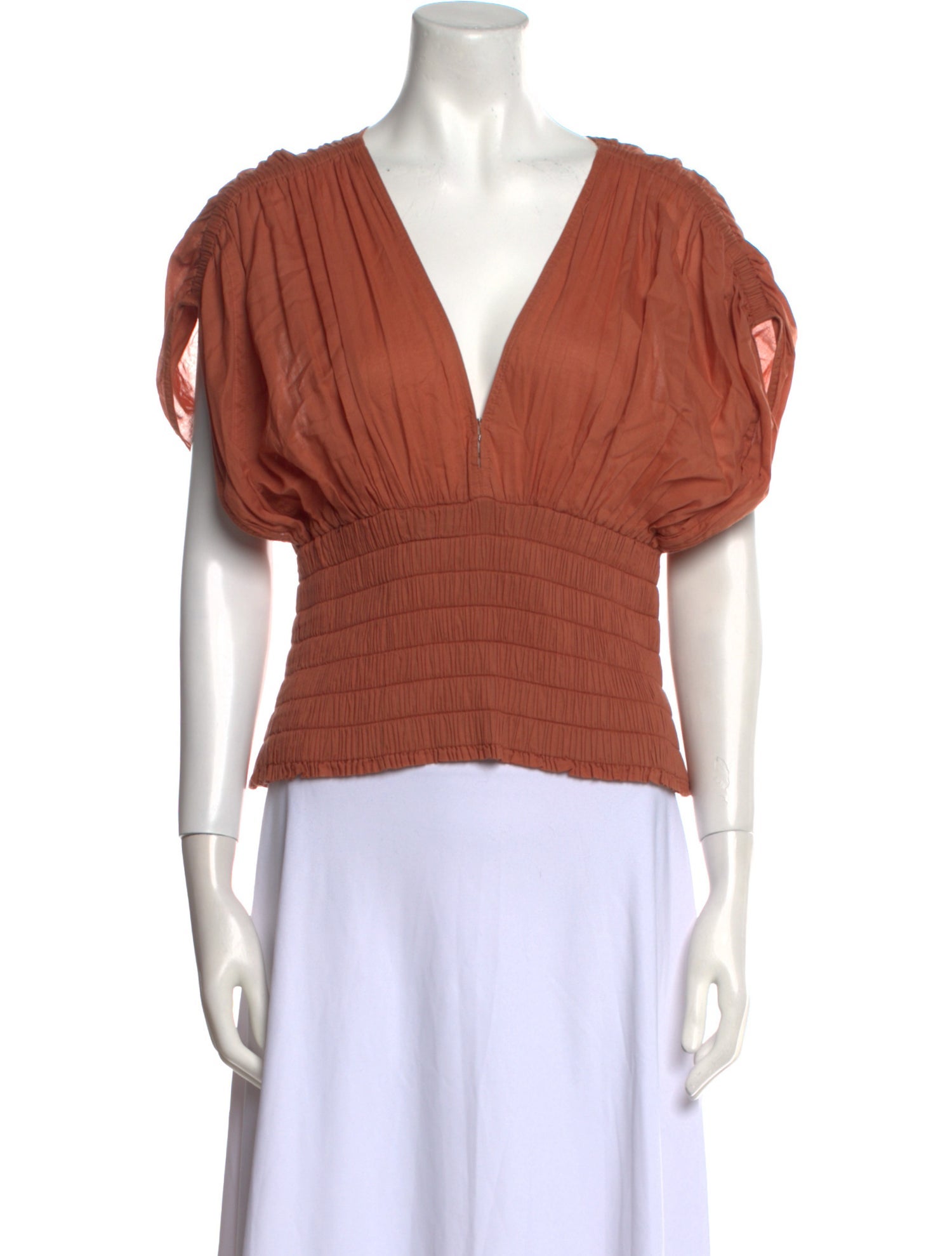 A.L.C. V-Neck Short Sleeve Crop Top