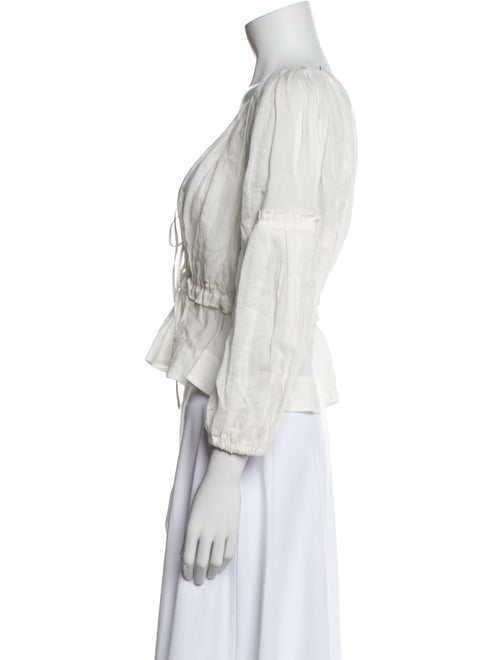 A.L.C. V-Neck Three-Quarter Sleeve Crop Top