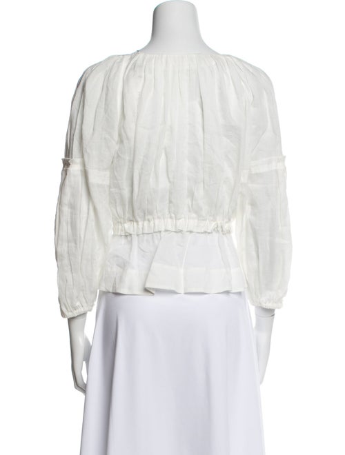 A.L.C. V-Neck Three-Quarter Sleeve Crop Top