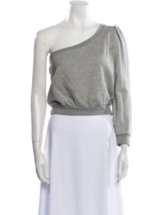 A.L.C. One-Shoulder Long Sleeve Crop Top