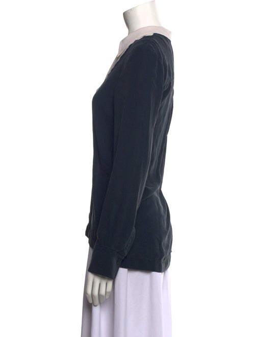 A.L.C. Silk Long Sleeve Button-Up Top