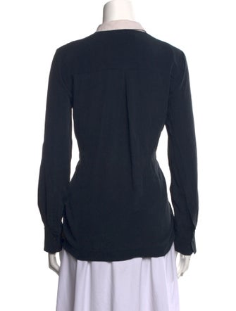 A.L.C. Silk Long Sleeve Button-Up Top
