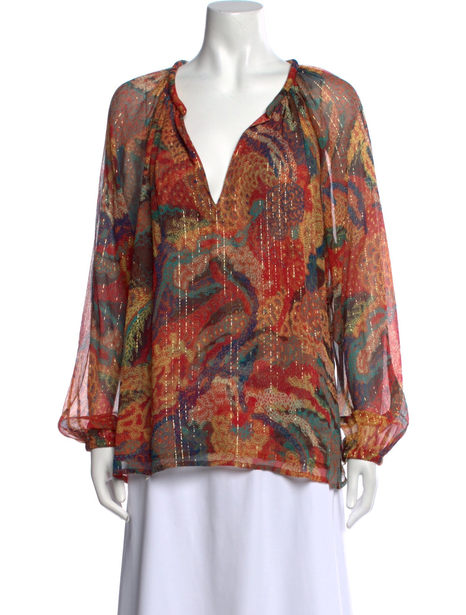 A.L.C. Silk Printed Blouse