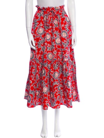 A.L.C. Floral Print Midi Length Skirt