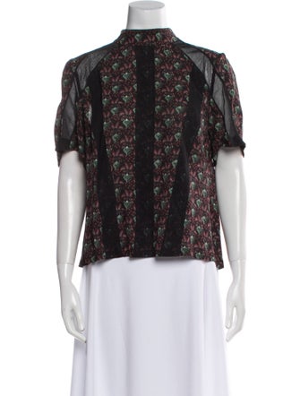 A.L.C. Silk Floral Print Blouse