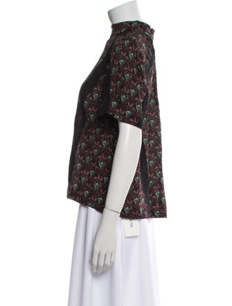 A.L.C. Silk Floral Print Blouse