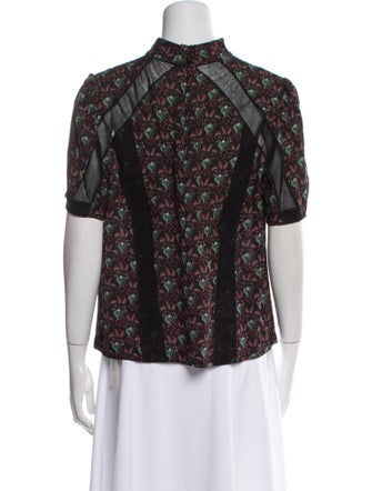 A.L.C. Silk Floral Print Blouse