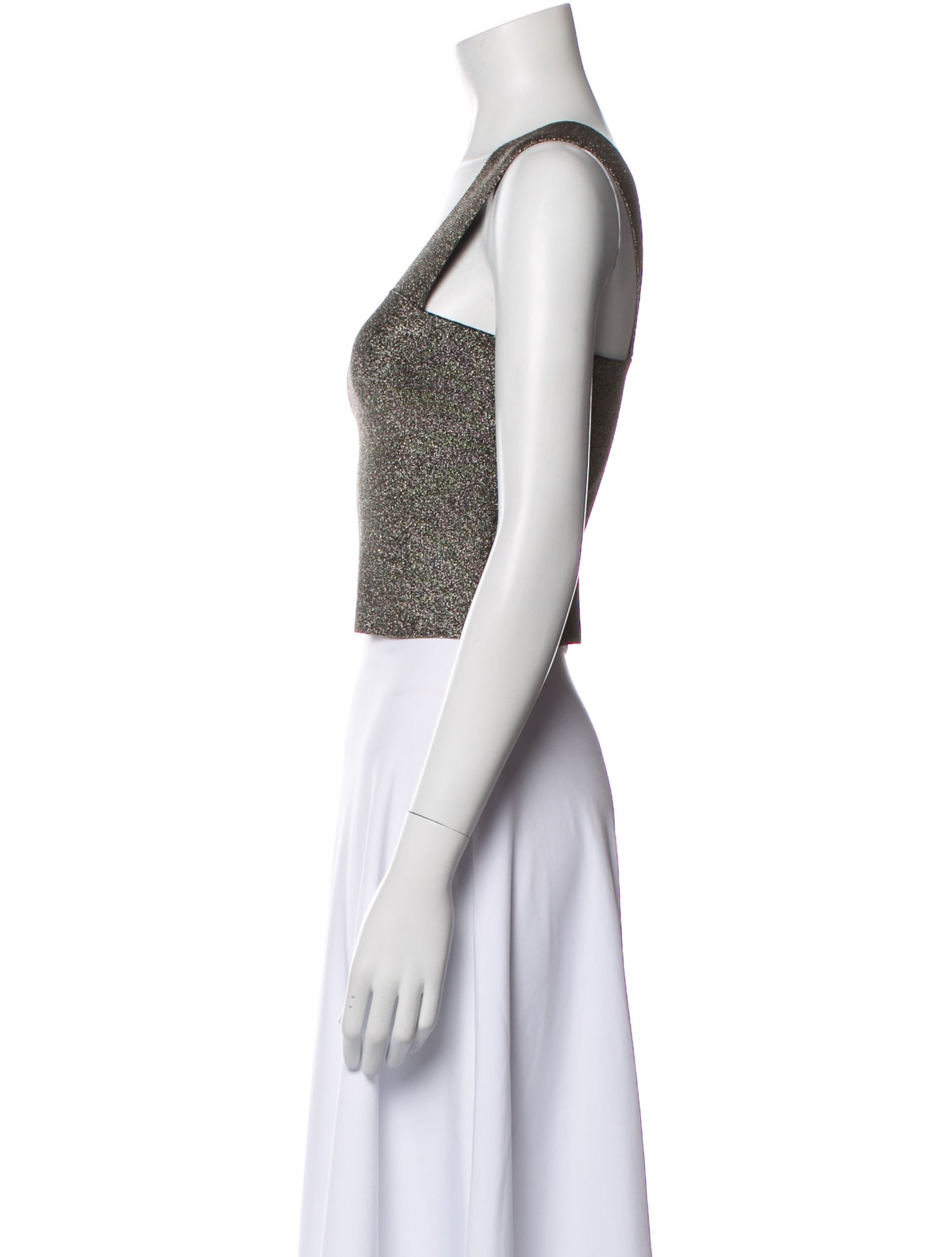 A.L.C. Printed Square Neckline Crop Top