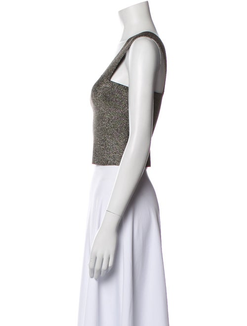 A.L.C. Printed Square Neckline Crop Top