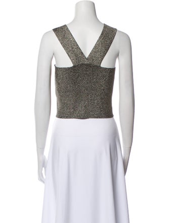 A.L.C. Printed Square Neckline Crop Top