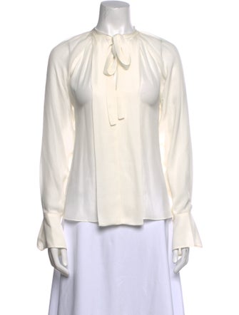 A.L.C. Silk Tie Neck Blouse
