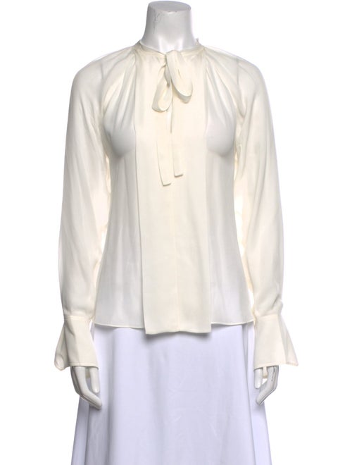 A.L.C. Silk Tie Neck Blouse