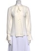 A.L.C. Silk Tie Neck Blouse