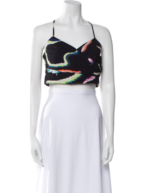 A.L.C. Printed Square Neckline Crop Top