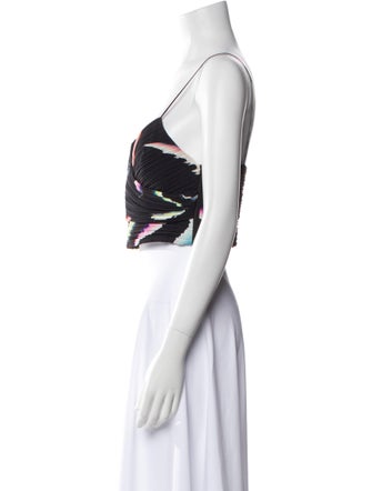 A.L.C. Printed Square Neckline Crop Top