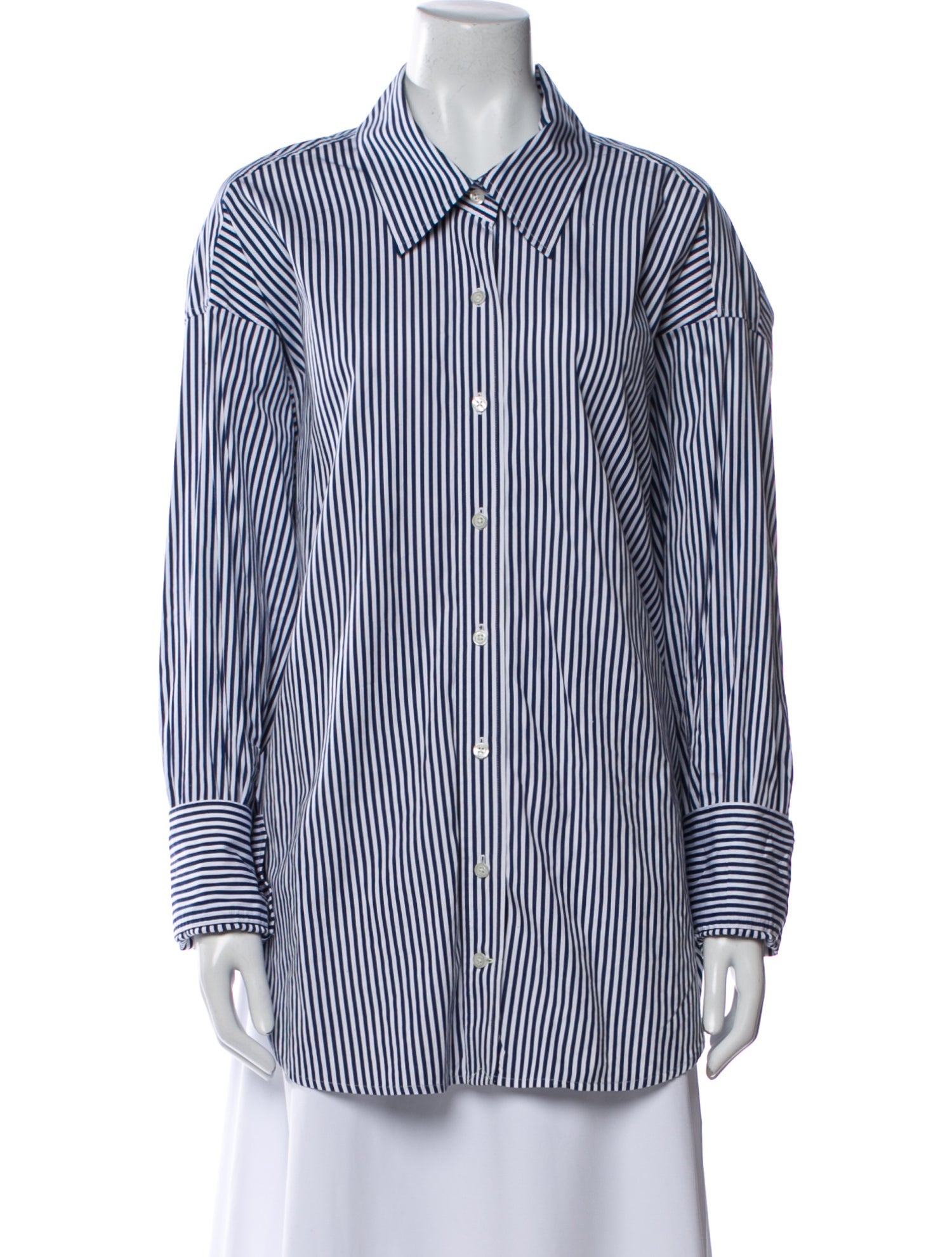 A.L.C. Striped Long Sleeve Button-Up Top