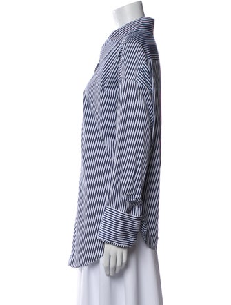 A.L.C. Striped Long Sleeve Button-Up Top