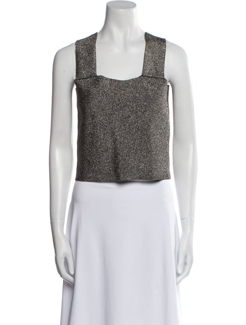 A.L.C. Printed Square Neckline Crop Top