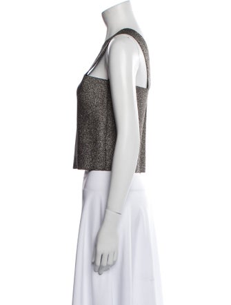 A.L.C. Printed Square Neckline Crop Top