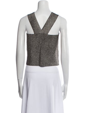 A.L.C. Printed Square Neckline Crop Top