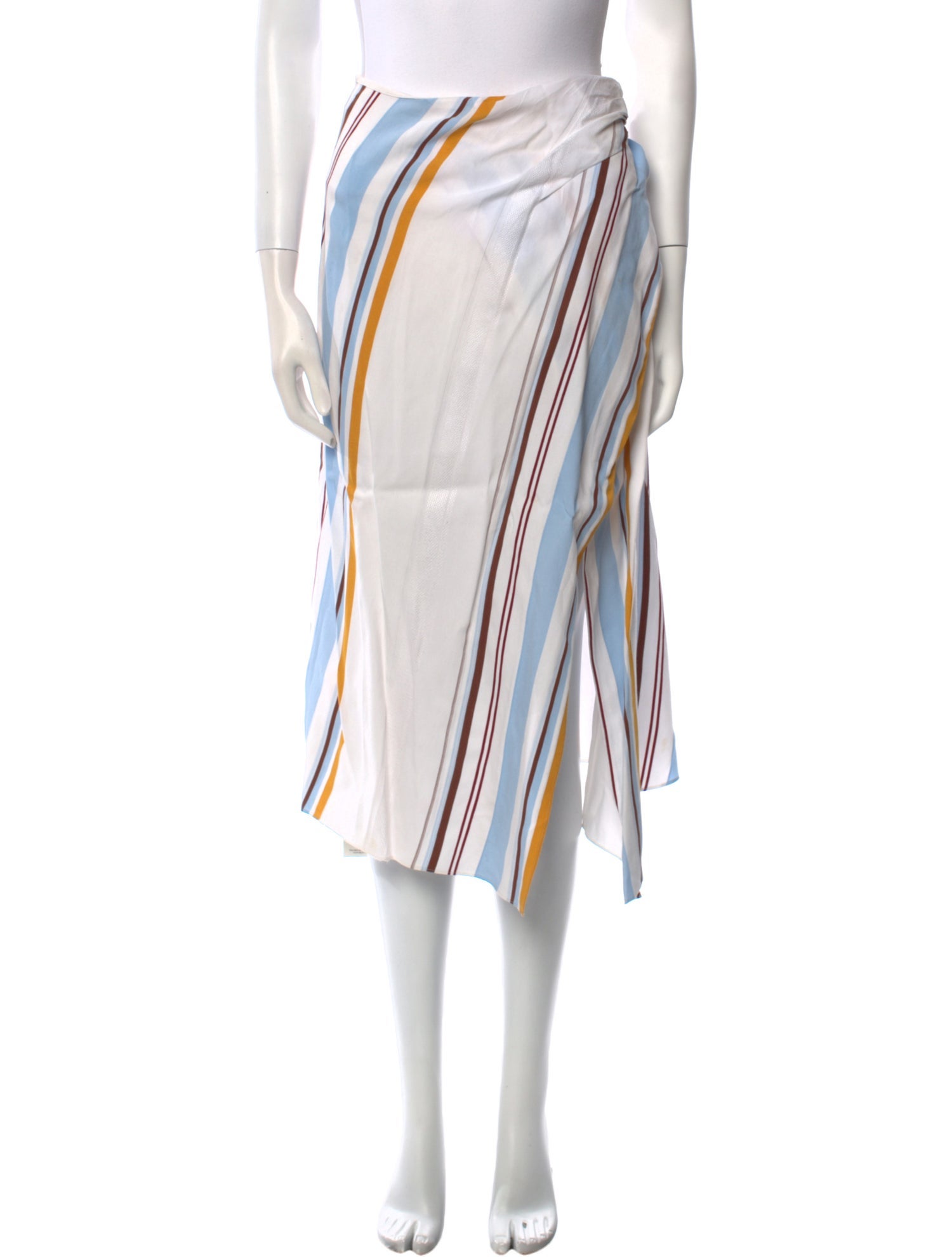 A.L.C. Striped Midi Length Skirt