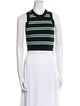 A.L.C. Striped Crew Neck Crop Top