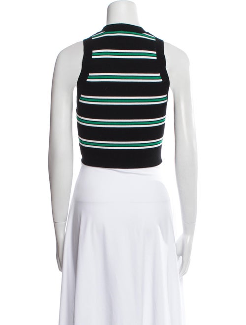 A.L.C. Striped Crew Neck Crop Top
