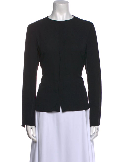 A.L.C. Silk Crew Neck Button-Up Top