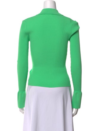 A.L.C. V-Neck Long Sleeve Polo