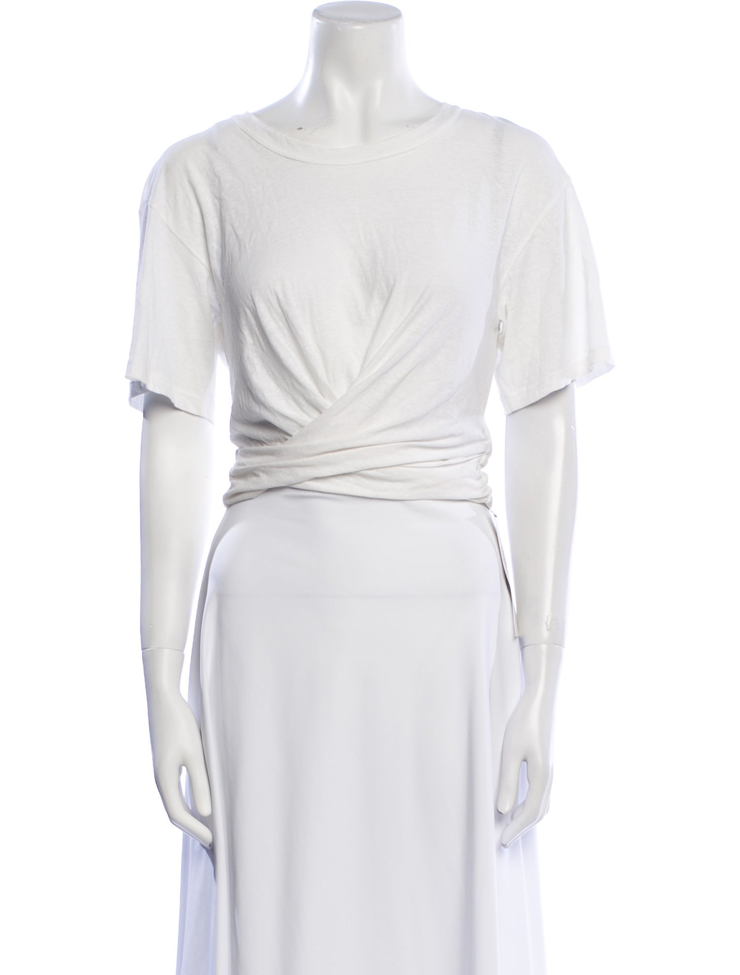 A.L.C. Bateau Neckline Short Sleeve Crop Top