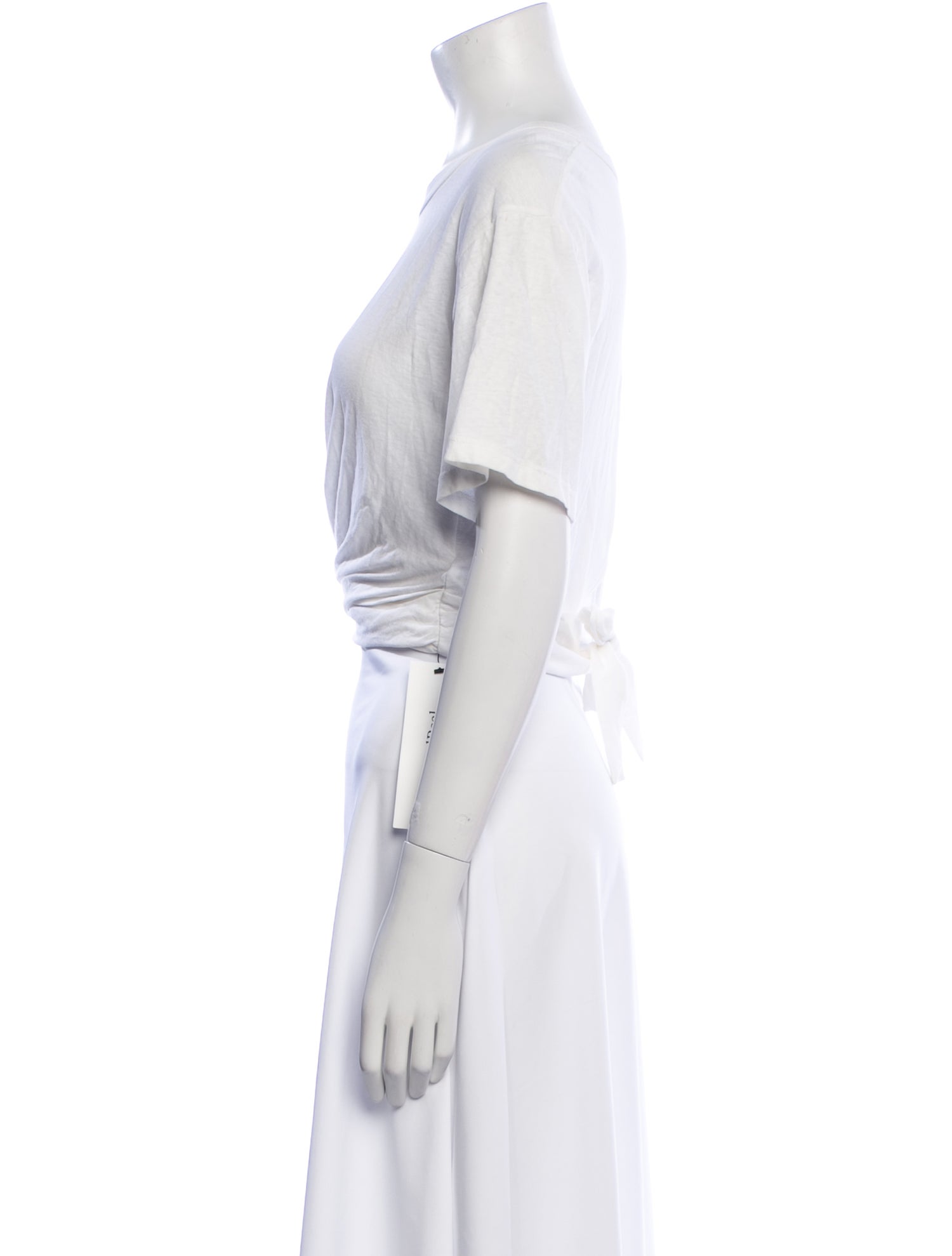 A.L.C. Bateau Neckline Short Sleeve Crop Top