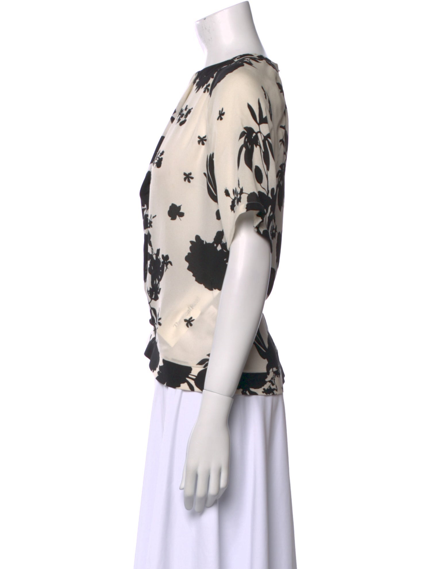 A.L.C. Silk Floral Print T-Shirt