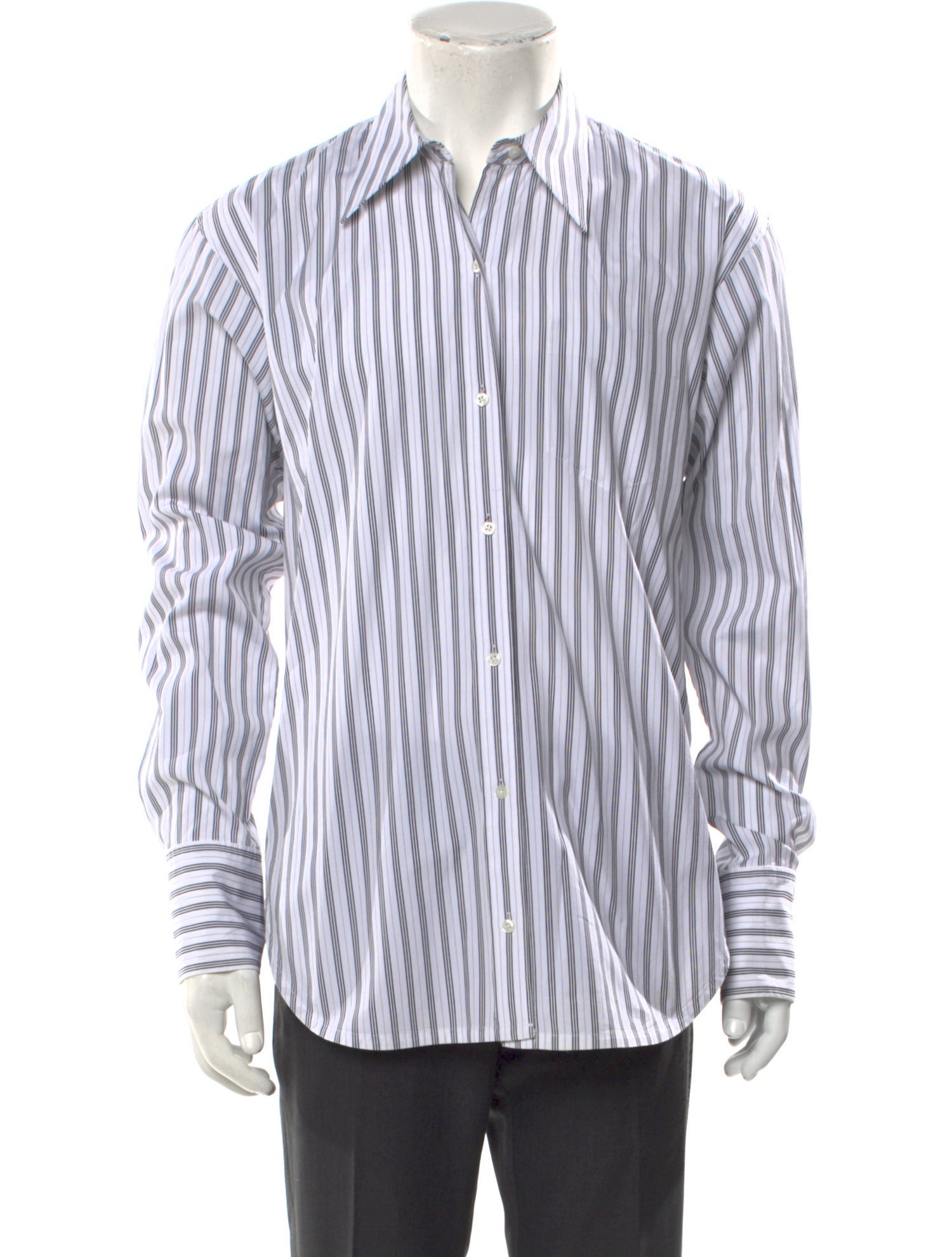 A.L.C. Striped Long Sleeve Button-Up Top