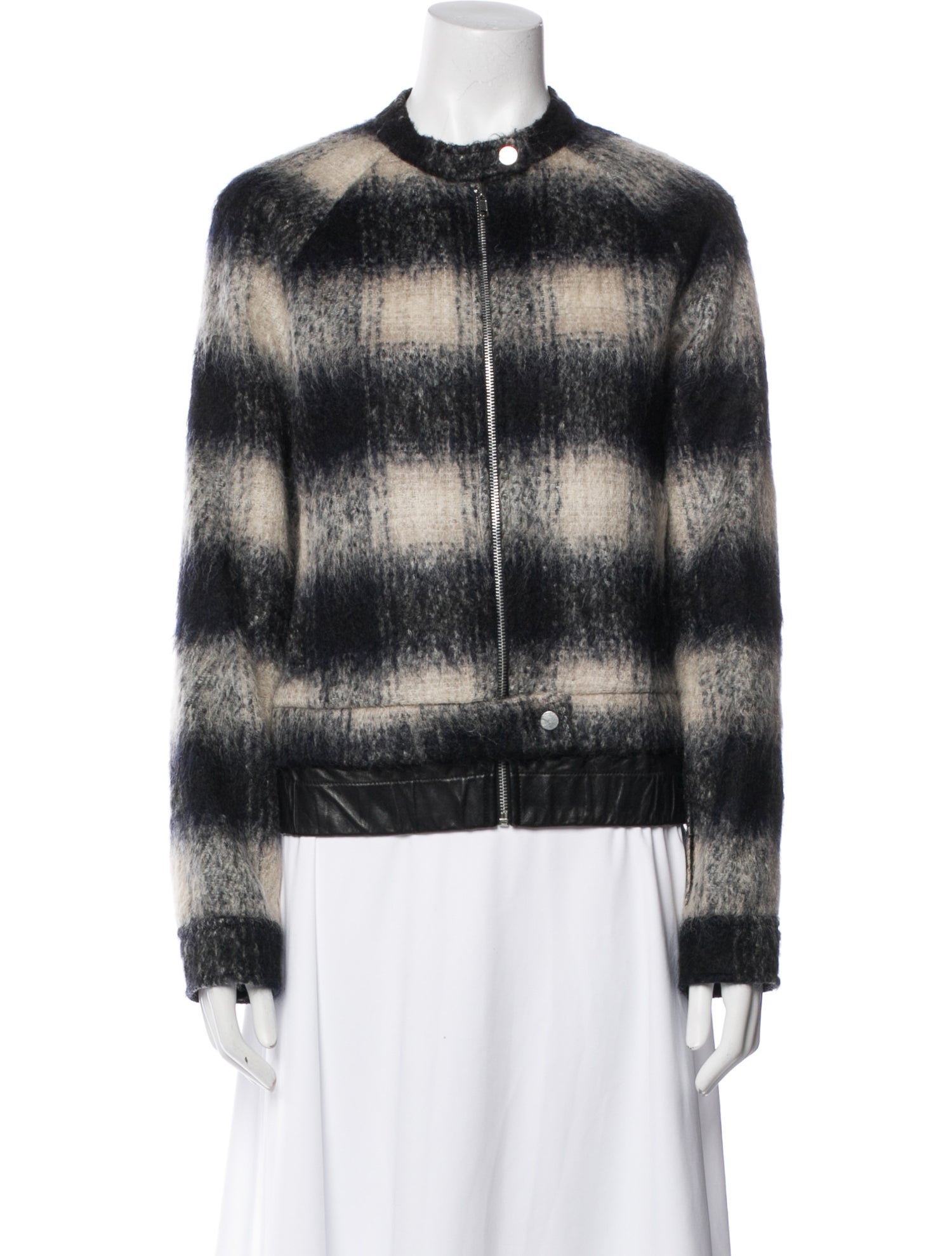 A.L.C. Wool Plaid Print Evening Jacket