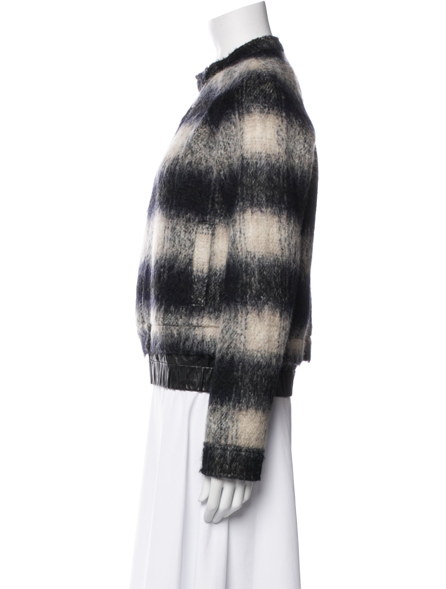 A.L.C. Wool Plaid Print Evening Jacket