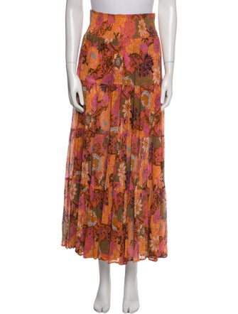 A.L.C. Silk Midi Length Skirt