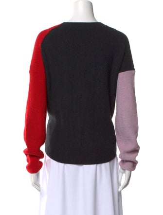A.L.C. Colorblock Pattern Crew Neck Sweater