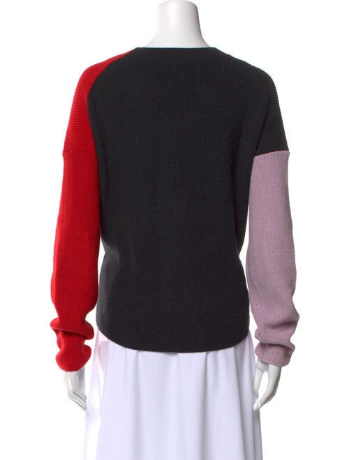 A.L.C. Colorblock Pattern Crew Neck Sweater