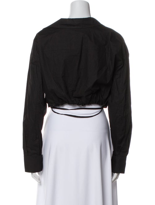 A.L.C. V-Neck Long Sleeve Crop Top