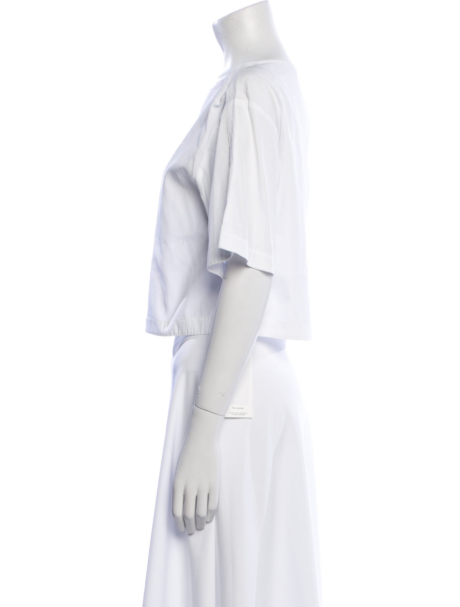 A.L.C. Bateau Neckline Short Sleeve Crop Top