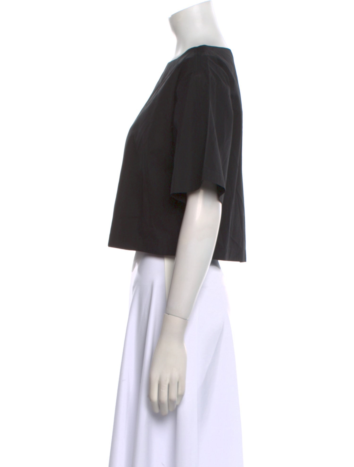 A.L.C. Bateau Neckline Short Sleeve Crop Top