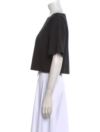 A.L.C. Bateau Neckline Short Sleeve Crop Top