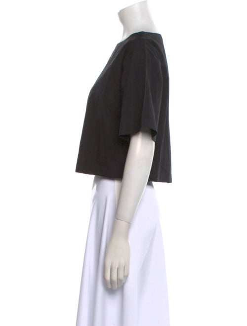 A.L.C. Bateau Neckline Short Sleeve Crop Top