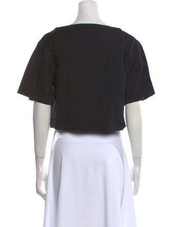 A.L.C. Bateau Neckline Short Sleeve Crop Top