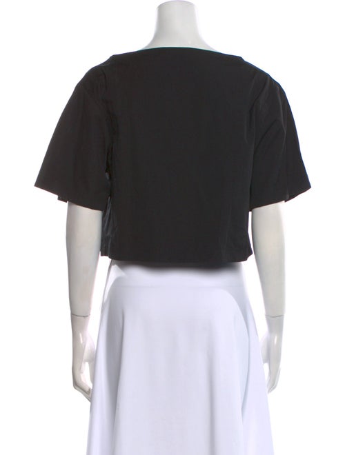 A.L.C. Bateau Neckline Short Sleeve Crop Top