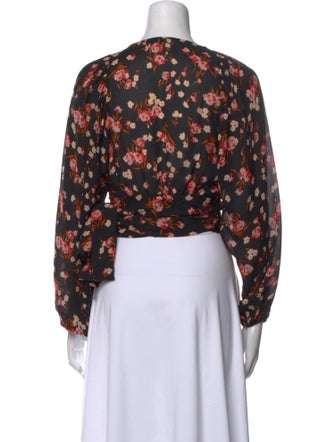 A.L.C. Silk Floral Print Crop Top