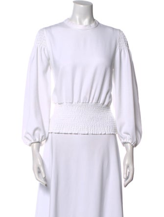 A.L.C. Crew Neck Three-Quarter Sleeve Crop Top