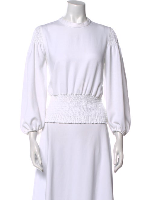 A.L.C. Crew Neck Three-Quarter Sleeve Crop Top